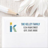 モダン抽象芸術レターKモノグラムイニシャルアドレス ラベル (インサイチュ)