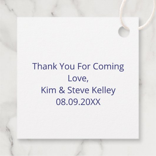 モダン抽象芸術レターKモノグラムパーソナライズされた フェイバータグ (裏面)