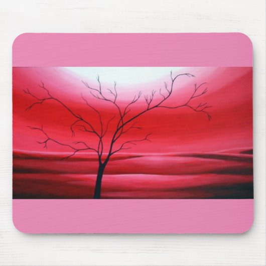 モダン抽象芸術レッドスカイツリーテンプレートエレガント マウスパッド (正面)