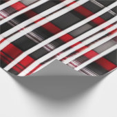 モダン抽象芸術レッドブラックプレイドコレクション ラッピングペーパー (角)