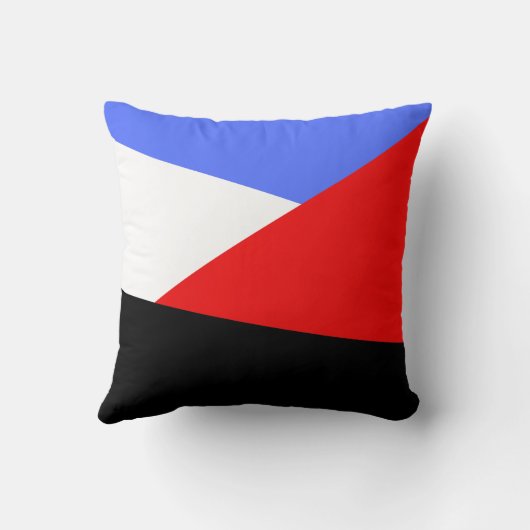 モダン抽象芸術レッド・ブルー黒と白の美学 クッション (裏面)