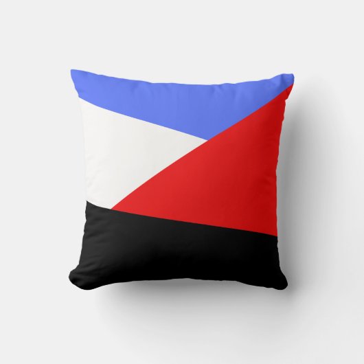 モダン抽象芸術レッド・ブルー黒と白の美学 クッション (正面)