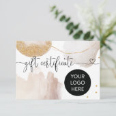 モダン抽象芸術ロゴ証明書ギフトカードの追加 (スタンド正面)