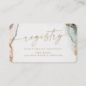 モダン抽象芸術ワインレッド&金ゴールド結婚ズレジストリ エンクロージャーカード (正面)