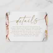 モダン抽象芸術ワインレッド&金ゴールド結婚詳細 エンクロージャーカード (正面)