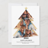 モダン抽象芸術三角形の写真クリスマスツリー シーズンカード (正面)