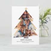 モダン抽象芸術三角形の写真クリスマスツリー シーズンカード (スタンド正面)