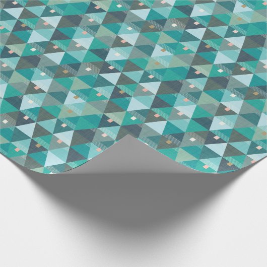 モダン抽象芸術三角形の木の緑 ラッピングペーパー (角)