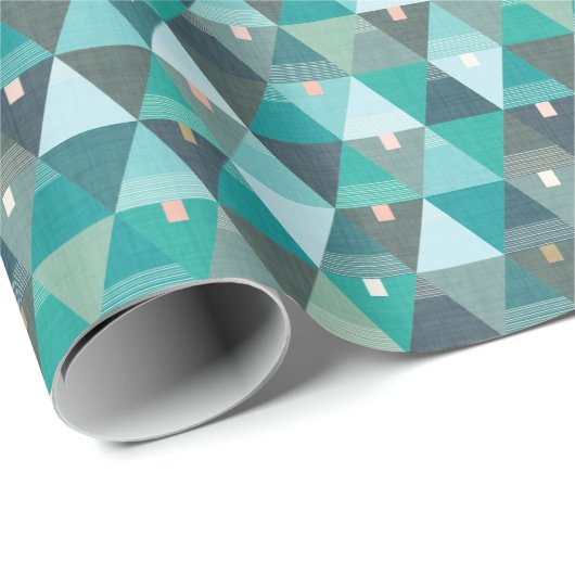 モダン抽象芸術三角形の木の緑 ラッピングペーパー (ロールコーナー)