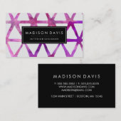 モダン抽象芸術三角形の紫色の水色 名刺 (正面/裏面)