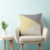 モダン抽象芸術三角形ライトイエローグレーベージュ色 クッション (椅子)