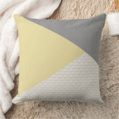 モダン抽象芸術三角形ライトイエローグレーベージュ色 クッション (ブランケット)