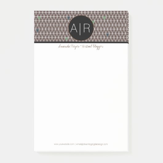 モダン抽象芸術三角迷彩柄 ポストイット (正面)