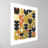 モダン抽象芸術中世紀花文様 箔ポスター (レイダウン)