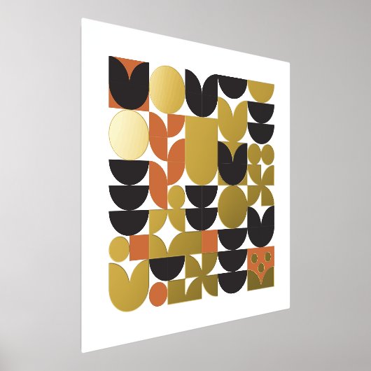 モダン抽象芸術中世紀花文様 箔ポスター (レイダウン)