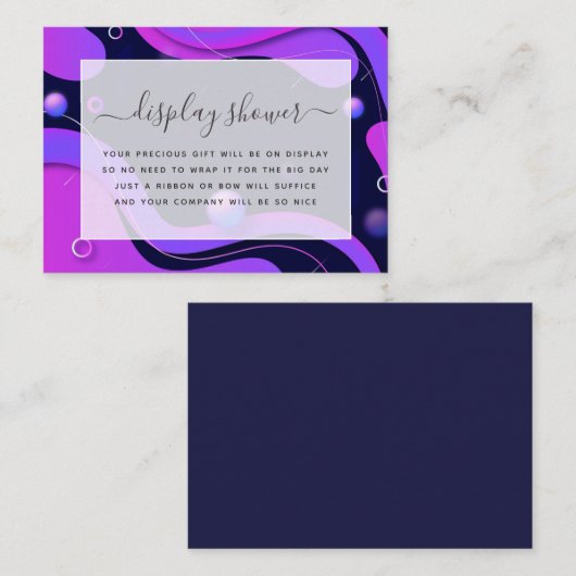 モダン抽象芸術仮想ブライダルシャワー エンクロージャーカード (正面/裏面)