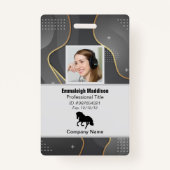 モダン抽象芸術会社従業員ID |シルバーグレー バッジ (正面)