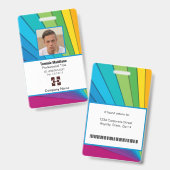 モダン抽象芸術会社従業員ID |レインボー バッジ (正面＆裏面)