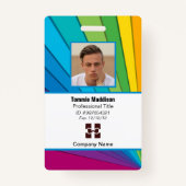 モダン抽象芸術会社従業員ID |レインボー バッジ (正面)