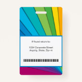 モダン抽象芸術会社従業員ID |レインボー バッジ (裏面)