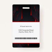 モダン抽象芸術会社従業員ID |赤黒 バッジ (裏面)