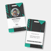 モダン抽象芸術会社従業員ID |黒い緑 バッジ (正面＆裏面)