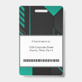 モダン抽象芸術会社従業員ID |黒い緑 バッジ (裏面)