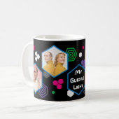 モダン抽象芸術六角フォトコラージュ父の日 コーヒーマグカップ (正面左)