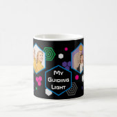 モダン抽象芸術六角フォトコラージュ父の日 コーヒーマグカップ (中央)