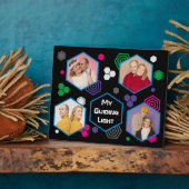 モダン抽象芸術六角フォトコラージュ父の日 フォトプラーク (側面)