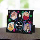 モダン抽象芸術六角フォトコラージュ父の日 フォトプラーク