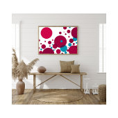 モダン抽象芸術円パターン赤青ジオメトリ フォトプリント           