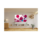 モダン抽象芸術円パターン赤青ジオメトリ フォトプリント           