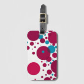 モダン抽象芸術円パターン赤青ジオメトリ ラゲッジタグ (正面縦)