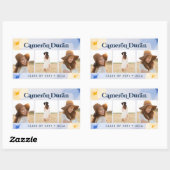 モダン抽象芸術写真コラージュ大学院金ゴールドブルーr 長方形シール (シート)