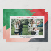 モダン抽象芸術写真コラージュ赤緑 シーズンカード (正面/裏面)