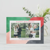 モダン抽象芸術写真コラージュ赤緑 シーズンカード (スタンド正面)