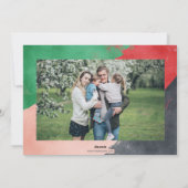 モダン抽象芸術写真コラージュ赤緑 シーズンカード (裏面)