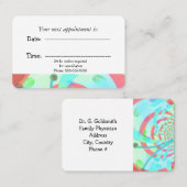 モダン抽象芸術医療アポイントメント 予約カード (正面/裏面)