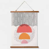 モダン抽象芸術半円波線ウォールアート 吊り下げ型タペストリー (正面3)