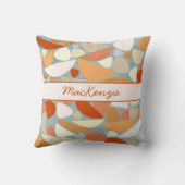 モダン抽象芸術名（オレンジ） クッション (裏面)