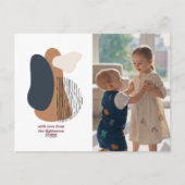 モダン抽象芸術図形のホリデーフォト シーズンポストカード (正面)