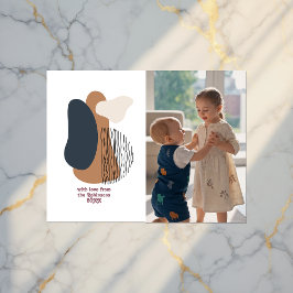 モダン抽象芸術図形のホリデーフォト シーズンポストカード