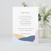 モダン抽象芸術図形の結婚詳細カード 招待状 (スタンド正面)