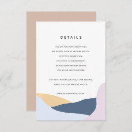 モダン抽象芸術図形の結婚詳細カード 招待状