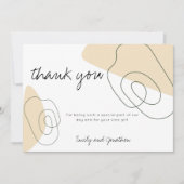 モダン抽象芸術図形の線の写真結婚の サンキューカード (正面)
