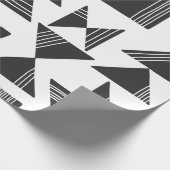 モダン抽象芸術図形 |白黒 ラッピングペーパー (角)