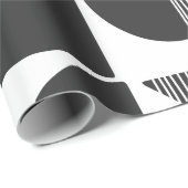 モダン抽象芸術図形 |白黒 ラッピングペーパー (ロールコーナー)