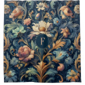 モダン抽象芸術園芸 シャワーカーテン (正面)