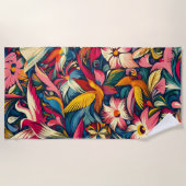 モダン抽象芸術園芸 ビーチタオル (正面)